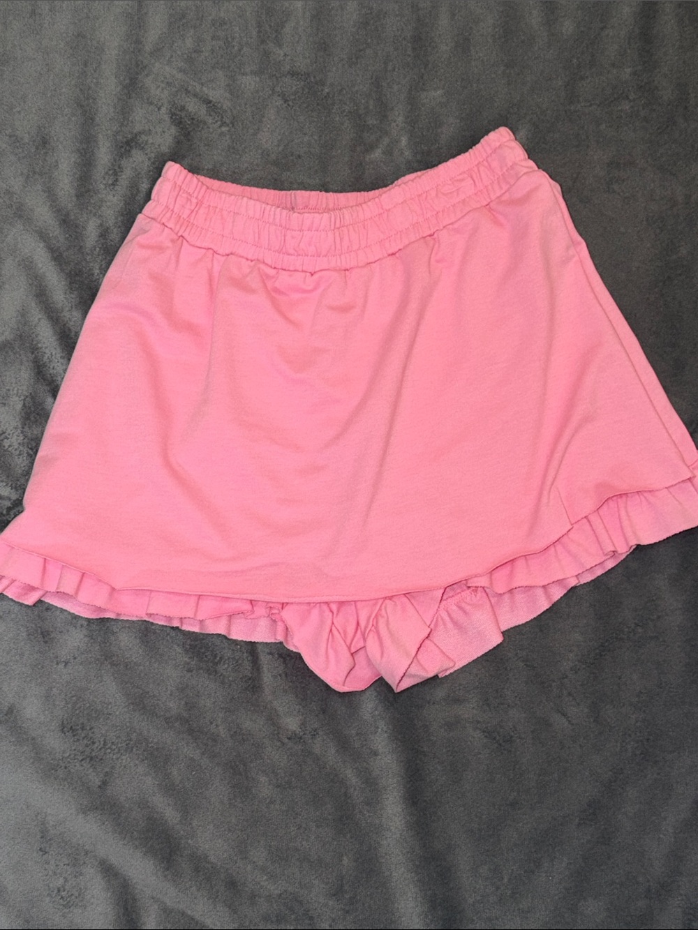 Pink Ruffle Skirted Shorts - Women's Casual Activewear